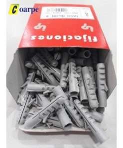 TACO DE NILON COLOR GRIS DE I 8 MM  CAJA DE 100 UNIDADES  ( I.V.A.  INCLUIDO )