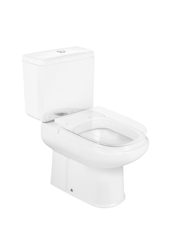 TAZA TANQUE BAJO SALIDA VERTICAL MODELO DAMA RETRO COLOR BLANCO DE ROCA